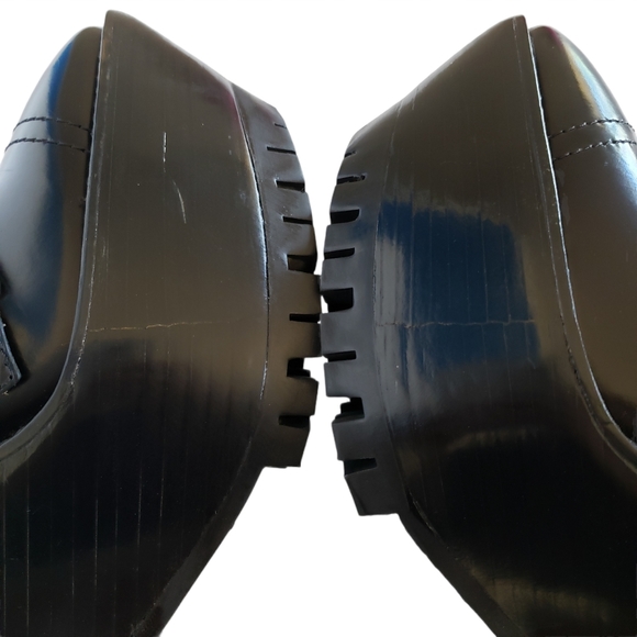 BURBERRY double buckle leather monk platform wedge - Picture 5 of 11